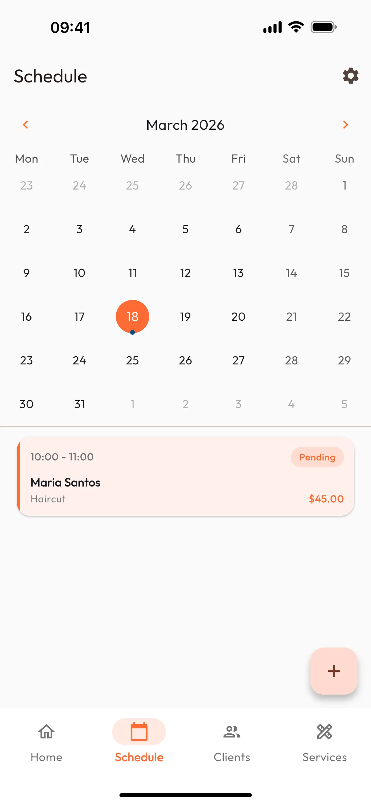 Agenda Pro main screen showing a daily schedule
