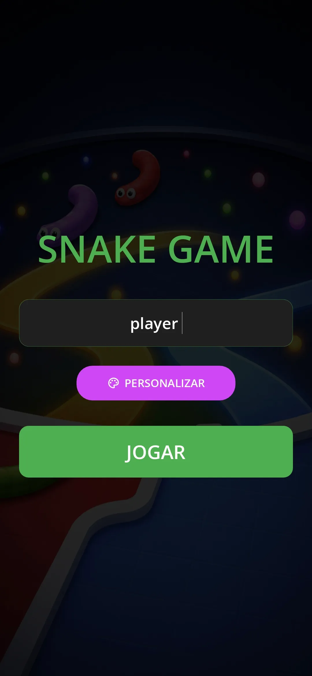 Snake Game gameplay screen